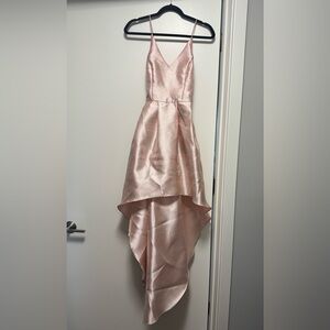 Elegant Pink High-Low Dress